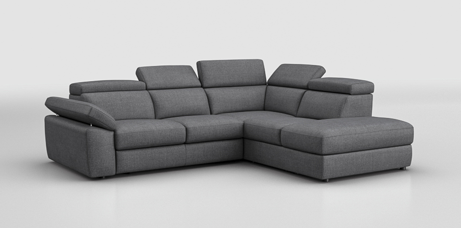 Quercioli - corner sofa with sliding mechanism  right peninsula with compartment